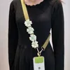 Universal Clip Typ Anti Lanyard Lange Schulter Perle Blume Plüsch Muster Schulter Umhängeband Mobile Lanyard