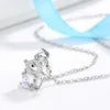 KOFSAC 2020 HOT SALE 925 Sterling Silver Neckor for Women Shiny Zircon Chinese Zodiac Rats Pendant Necklace Jewelry Girl Gift L230704