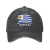 Ball Caps Uruguay Flag Uruguayans Unisex Adult Charcoal Washed Denim Baseball Cap Men Classic Vintage Cotton Dad Trucker Hat