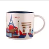 Keramik-Starbucks-Stadttasse mit 14 Unzen Fassungsvermögen, Frankreich-Städte-Kaffeetasse mit Originalverpackung, Paris City284b
