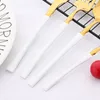 Dinnerware Sets Kitchen Set Stainless Steel Cutlery 16Pcs White Gold Tableware Steak Knife Fork Coffee Spoon Flatware Silverware