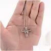 Médaillons Mode Lumineux Bl Tête Pendentif Colliers Pour Femmes Lueur Dans La Cage De Pierre Sombre Ouvert Sier Chaînes Bijoux Bk Drop Delivery Pen Dhwxk