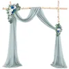 Autres fournitures de fête d'événement BC012A fête de mariage arche drapé tissu Swag Decor blanc rose terre cuite bordeaux voile transparent en mousseline de soie rideau toile de fond panneau 230804