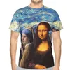 T-shirts pour hommes Scream And Selfie Of Four Paintings Mash Up Casual Polyester TShirt Style Loisirs Thin Shirt Male Special