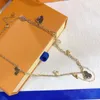 Estilos calientes 18K chapado en oro Conjuntos de joyería fina Diseñador de lujo Marca Carta Colgante de acero inoxidable Collar Pulsera Brazalete Moda Mujer Regalo del banquete de boda