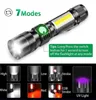 Strong Lights Portable Hunting Flashlight High-power USB Rechargeable Zoom Highlight Tactical Flashlight Outdoor Camping Lighting LED Flash Light Torch