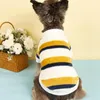 Hondenkleding Gestreepte truien Winter Koud weer Warme outfit Puppy Kat Fleece Pullover Jasje Chihuahua-kleding