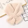 Scarves Women Winter Plush Cross Scarf Thickened Warm Faux Fur Multifunctional Neck Protection Pearls Collar