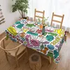 Table Cloth Rectangular Waterproof Oil-Proof Haring Keith Haringheart Tablecloth Covers 45"-50" Fit Pattern