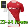 2023 2024 Maillots As Monakos piłka nożna Ben Yedder Jovetic Golovin 23 24 Geubbels Men Maillot de Foot Flocage Jorge Football Shirt Home Away Fabregas Men Kids