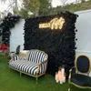 Украшение вечеринки черная роза искусственное цветочное свадебное фон стена готика на хэллоуин Темный стиль шелковая панель