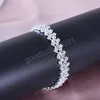 Cavigliere con strass color argento brillante di lusso per le donne Accessori per gioielli da festa di nozze con catena a piedi da spiaggia estiva