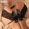BZEL Crotchless Exotic Panties for Women Underwear Sex Bow Lingerie Sexy Lace Thongs XXL Plus Size Female Underwear Erotic Tanga L230626