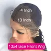 Human Hair Capless Wigs Hd Transparent Body Wave Lace Front Wigs For Women Brazilian Loose Wave Pre Plucked 30 40 Inch 13x4 Lace Frontal Human Hair Wig x0802