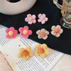 Boucles d'oreilles pendantes fleur femelle Super fée conception sens mignon bonbon couleur coréen tempérament personnalité fille sauvage