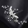 Forcine floreali Foglie di nozze Barrettes Flower Design Accessori per capelli con strass Clip per capelli Copricapo in cristallo Decorazioni per gioielli