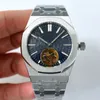 자동 울트라 얇은 움직임 Tourbillon Mens Watch Watch Watch 41mm 패션 사업 904L 스테인리스 스틸 손목 시계 Montre De Luxe for Men