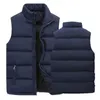 Men's Vests Men's Jacket Sleeveless Zipper Down Vest Autumn Winter Warm Stand-up Collar Oversize Puffer Vest Men 230807