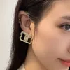 Luxurys Brand Stud earrings Womenens Designer Gold Silver Diamond Earring Jewelry Fashion LetterB Hoop Earings G2308076Z-6