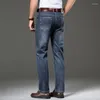 Heren Jeans Stretch BIG Size Slim Fit Gentleman Zachte Rechte Pijpen Broek Klassieke Stijl Badge Jeugd Zakelijke Casual Denim Broek
