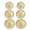 Table Lamps 12pcs Paper Lantern Round Foldable Hanging Wedding Scene Decoration Party Supplies (Golden 4pcs 8 Inch(20cm) 10