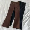 Jeans femme Vintage Baggy marron Streetwear droit ample taille haute pantalon noir mode coton grande taille Denim pantalon évasé