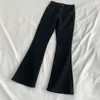 Jeans femme Vintage Baggy marron Streetwear droit ample taille haute pantalon noir mode coton grande taille Denim pantalon évasé