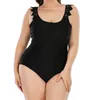 Women's Swimwear 2023 Sexy Black Lace Large Size One Piece Swimsuit Women Plus 4XL Bodysuit Female Swimming Bathing Suit