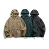 Herenjacks Kampeerjack voor heren met capuchon Lichtgewicht doorlopende ritssluiting Wandelen Waterdicht Winddicht Werk Reizen Oversized hoodie Tactisch