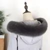 Écharpes véritable naturel véritable fourrure écharpe chaud femmes manteau chapeau garniture col droit hiver mode luxe grande taille châle