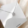 Real 925 Sterling Silver Necklace Snowflake Clavicle Necklace For Women Jewelry Charming Chain Necklace Collares Bijoux L230704