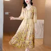 Casual Dresses Silk Dress 2023 High-end Exquisite Chic And Beautiful Floral Skirt Mulberry French Fairy