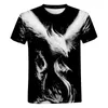 Męskie koszule T Summer Phoenix 3D Printing T-shirts Fashion Graphic Men Ubranie Krótkie rękawie