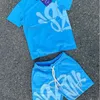 Männer Trainingsanzüge Synaword Baumwolle Kurzarm Shorts Set Männer Frauen Tennis Rot Marke Freizeit Sport Zwei Stück Set Y2k Straße lose Runde Anzug 230804