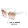 Lunettes de soleil 2023 diamant mode hommes femmes rétro grand cadre carré conduite nuances Festival Rave fête lunettes