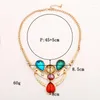 Chains LZHLQ Vintage Geometry Crystal Glass Waterdrops Choker Statement Necklace Women Trendy Zinc Alloy Necklaces Pendants Jewelry