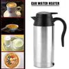 750ml 24V Electric Heating Cup Kettle Stainless Steel Water Heater Bottle For Tea Coffee Drinking Travel Car Truck