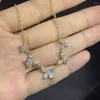 Collane con ciondolo Collana a farfalla per donna Doppio colore Cubic Zirconia Catene girocollo alla moda Accessori a clip Gioielli regali