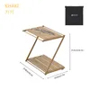 Camp Furniture Desktop Double Rack Portable Folding Table Layer Aluminum Alloy Multifunctional Shelf Fishing Camping Accessories