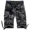 Shorts pour hommes Vêtements de travail Coton Camouflage Loose Five Point Multi Bag Pants Tendances de la mode européenne et américaine