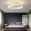 天井照明モダンな寝室LEDランプブラックホワイトシンプルなリング表面リビングルームダイニングのために調整可能