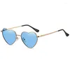 Lunettes de soleil mode femmes métal en forme de coeur dégradé lunettes de plein air femme lunettes UV400 nuances femmes filles