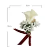 Flowers Groomsman Boutonniere Flower Flower Cor Man Man Suit Brooch Clip-On for Bridal Party Decoration Events Su Dh5pl