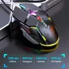 Souris de jeu filaire silencieuse LED 3200 DPI USB souris d'ordinateur avec rétro-éclairage 6 boutons souris optique pour ordinateurs portables de bureau souris muette X0807