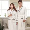 Kvinnors sömnkläder 2023 Autumn Winter Women Thick Cotton Flannel Pyjamas Couples Bathrobe Coral Fleece Warm Lovers Bath Robes AB039