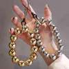 Laser Beaded Lanyard Pearl Chain Lanyard Strap Cord for Mobile Anti-lost Chain Women Beaded Cellphone Case Hanging Cord