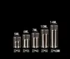 wholesale Diameter 22mm Clear Glass Jars Black Plastic Cap 5ml 6ml 7ml 10ml 14ml Vitreous Crafts Essential Oil Bottle Perfume Vials LL