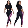 Sommer Luxus Designer Chic Damen Trainingsanzüge Sportset Frau 2 Stück Buchstabenmuster Zweiteilige passende Sets Party Nacht Geburtstag Outfits Festival Markenkleidung