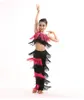 Trajes de palco para meninas, fantasias de dança latina, lantejoulas, franjas, salsa, samba, fantasia, salão de baile, vestido com franja, calças, roupas para apresentações infantis