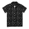 Męskie koszule czarno-białe luźne koszulę Man wakacje notatki muzyczne wzór letni drukowane krótko-rękawowe bluzki Y2K